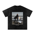 THE SILVER RIDER — Snow Washed Oversized Cotton T-Shirt